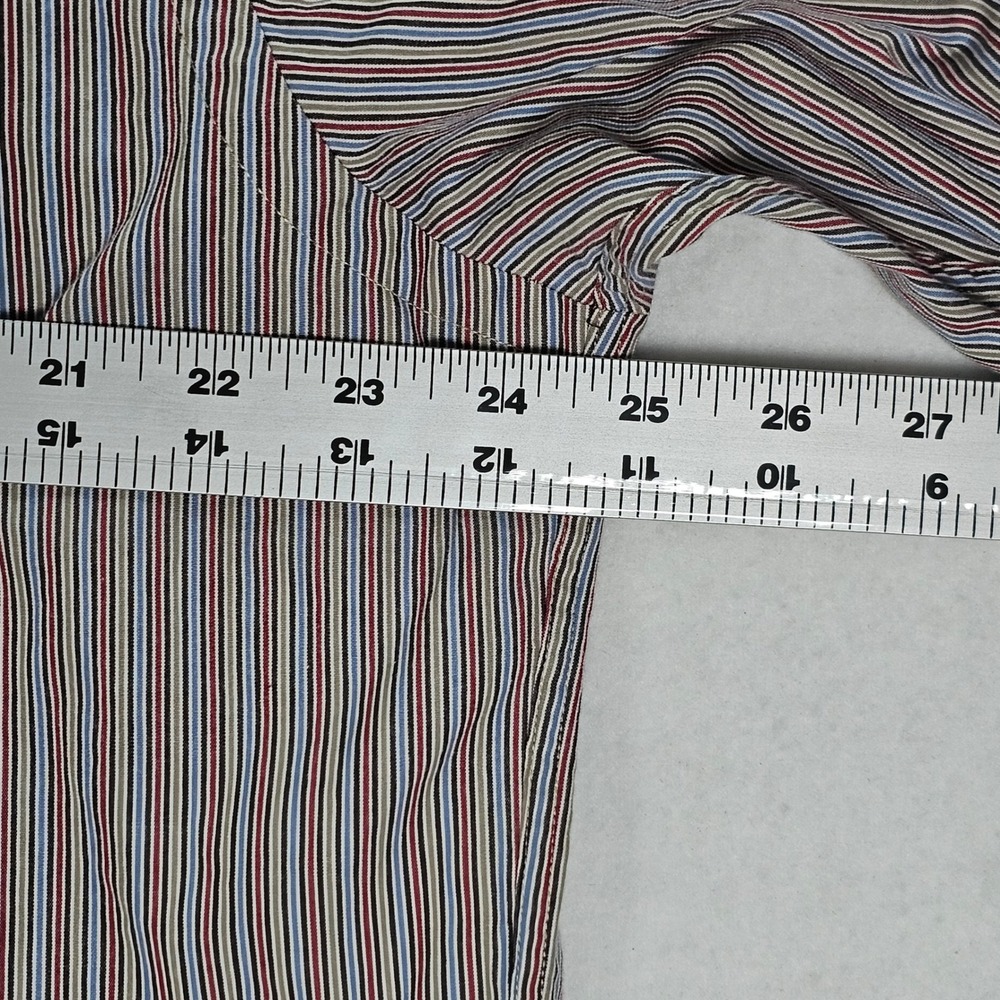 Austin Reed London Mens Large Multi Color Striped 100s 2-Ply Cotton Button Down - Picture 4 of 12